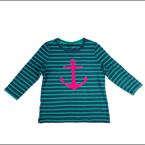 Lands' End Tops - Lands End Green and Blue sweater SZ XS 2-4
